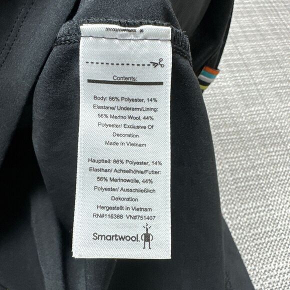 Smartwool Sport Dress Womens Medium Short Sleeve Black Grey Minimalist Comfort - Picture 5 of 10